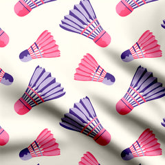 Badminton Birdies pink and purple Print Fabric