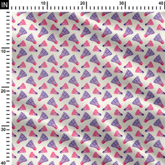 Badminton Birdies pink and purple Print Fabric