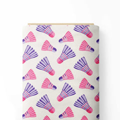 Badminton Birdies pink and purple Print Fabric