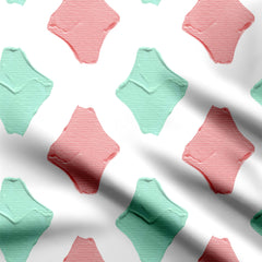 Mint and pink diamonds Print Fabric