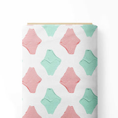 Mint and pink diamonds Print Fabric