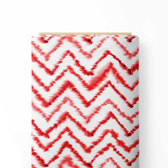 Red zigzag pattern Print Fabric