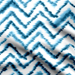 Sky Blue zigzag pattern Print Fabric