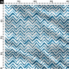 Sky Blue zigzag pattern Print Fabric