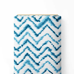 Sky Blue zigzag pattern Print Fabric