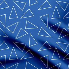 Random Traingles Denim Blue Print Fabric