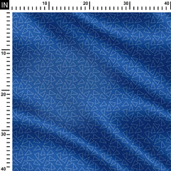 Random Traingles Denim Blue Print Fabric