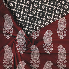 Bagh Paisley Maroon Unstitched Suit Set