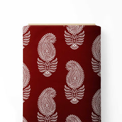 Bagh Paisley Maroon Print Fabric