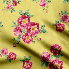 Floral red peony Print Fabric