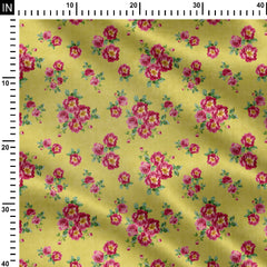 Floral red peony Print Fabric