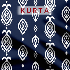 Geometric ethnic Blue Patten Muslin Fabric Unstitched Suit Set