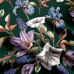 dark ground vintage flowers Print Fabric