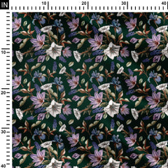 dark ground vintage flowers Print Fabric