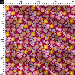 Natures Canvas megenta Print Fabric