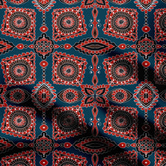 Ajrakha geometry pattern Print Fabric