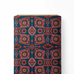 Ajrakha geometry pattern Print Fabric