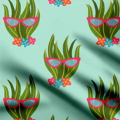 Funky snake plant Cotton Poplin Print Fabric