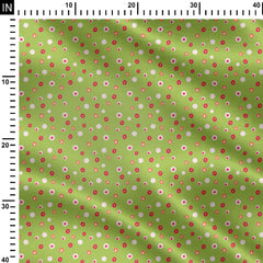 Light green party dots Print Fabric