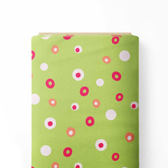 Light green party dots Print Fabric