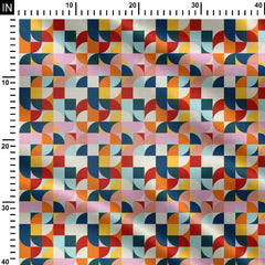 square and circle colorway 1 Print Fabric
