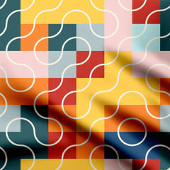 square and truchet lines colorway 2 Print Fabric