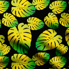 Vivid Monstera leaves Print Fabric