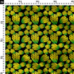 Vivid Monstera leaves Print Fabric