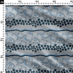 Blue Blossoms Tiers Print Fabric