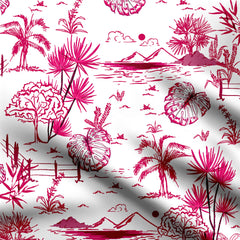 hawai tropical pattern Cotton Poplin Print Fabric