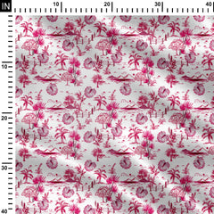 hawai tropical pattern Cotton Poplin Print Fabric