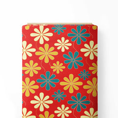 The Red Pattern Florel Print Design Print Fabric