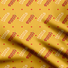 Yellow Color Florel Print Design Print Fabric