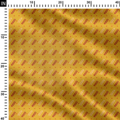 Yellow Color Florel Print Design Print Fabric