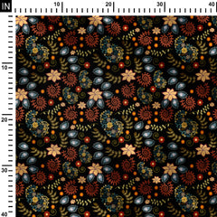 Kalamkari Black 2 Print Fabric