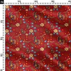 Kamlakari red Print Fabric