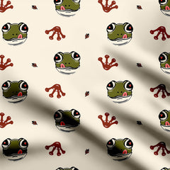 Blushing Frog Print Fabric