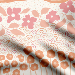 Pink Blossoms Tiers Print Fabric