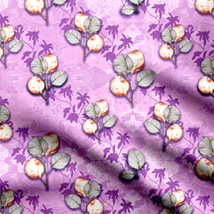 Lilac Feuilles Print Fabric