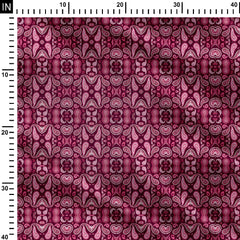 Bold Minimalistic Paisley, Maroon and Pink Print Fabric