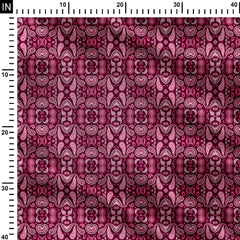 Bold Minimalistic Paisley, Maroon and Pink 2 Print Fabric