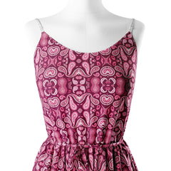 Bold Minimalistic Paisley, Maroon and Pink 2 Print Fabric