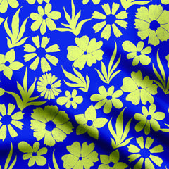 Tranquil Blossoms Green Print Fabric