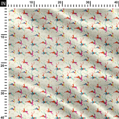 deer with geometrical pattern Print Fabric
