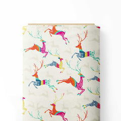 deer with geometrical pattern Print Fabric