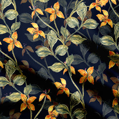 yellow colours floral allover Print Fabric