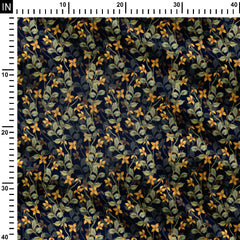 yellow colours floral allover Cotton Poplin Print Fabric