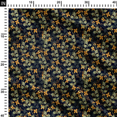 yellow colours floral allover Print Fabric