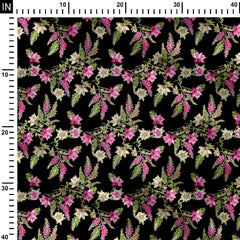 purple flowers Print Fabric