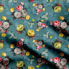 multi colours rose allover Print Fabric